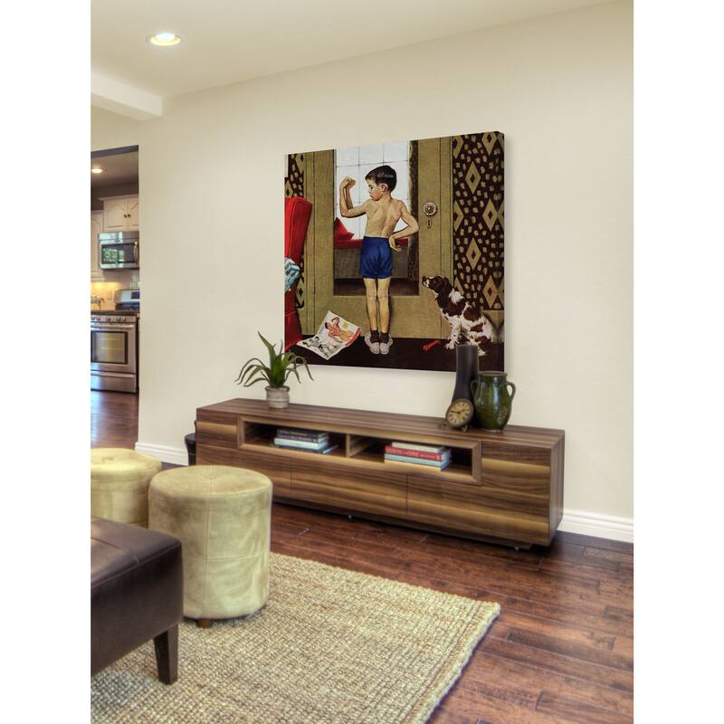 Marmont Hill - 'Young Charles Atlas' by George Hughes Painting Print on Canvas