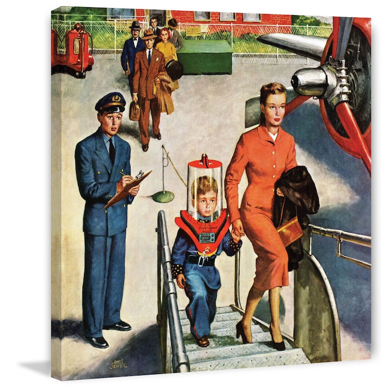 Marmont Hill - 'Space Traveller' by Amos Sewell Painting Print on Canvas - Multi-Color