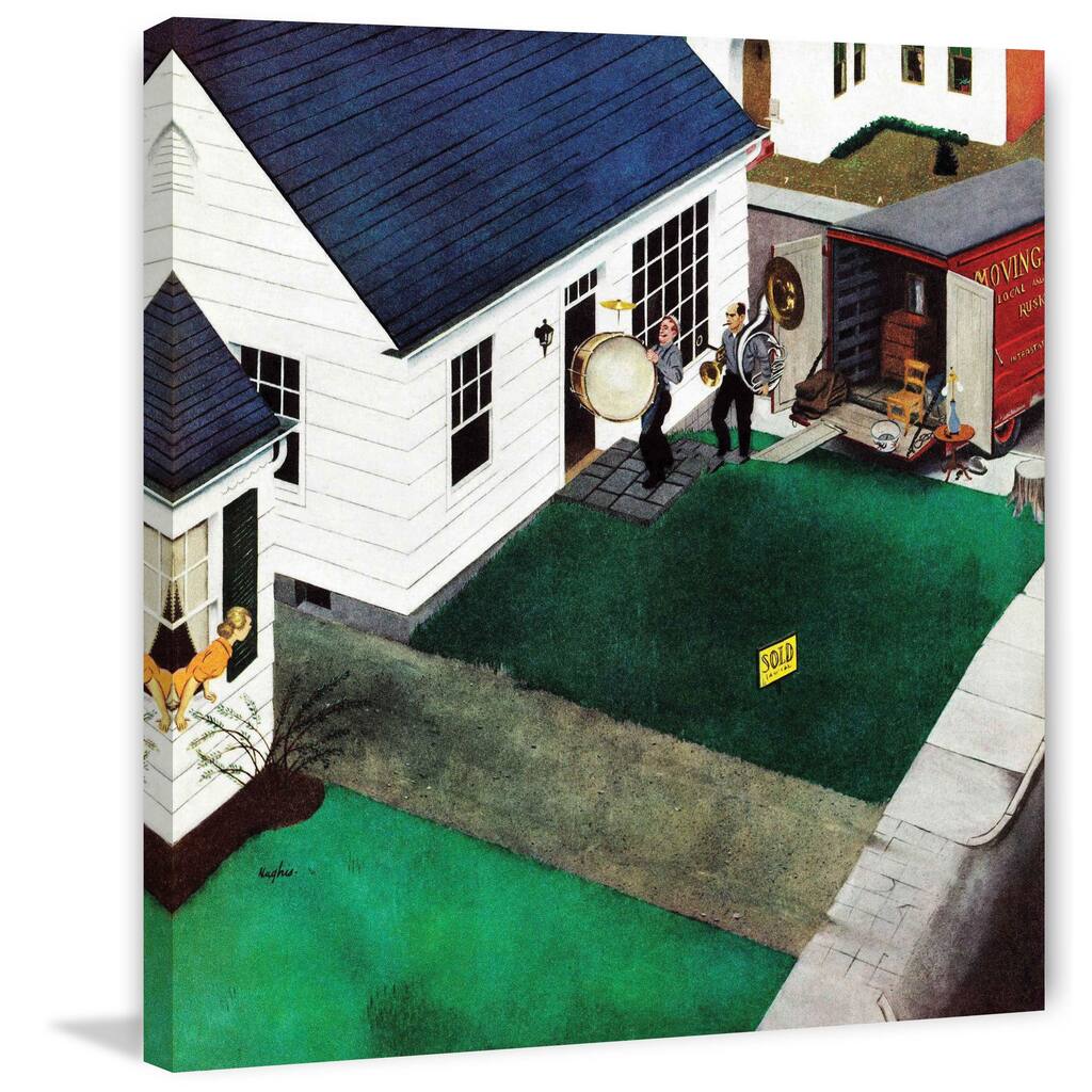 Marmont Hill - 'The Tuba Next Door' by George Hughes Painting Print on Canvas - Multi-Color