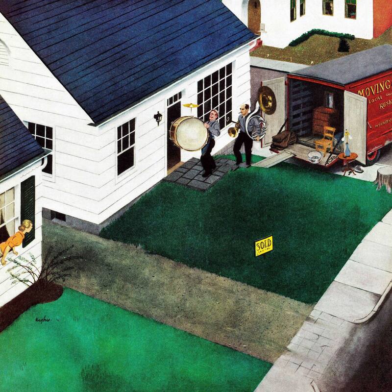 Marmont Hill - 'The Tuba Next Door' by George Hughes Painting Print on Canvas - Multi-Color