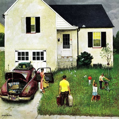 Marmont Hill - 'Home from Vacation' by John Falter Painting Print on Canvas - Multi-Color