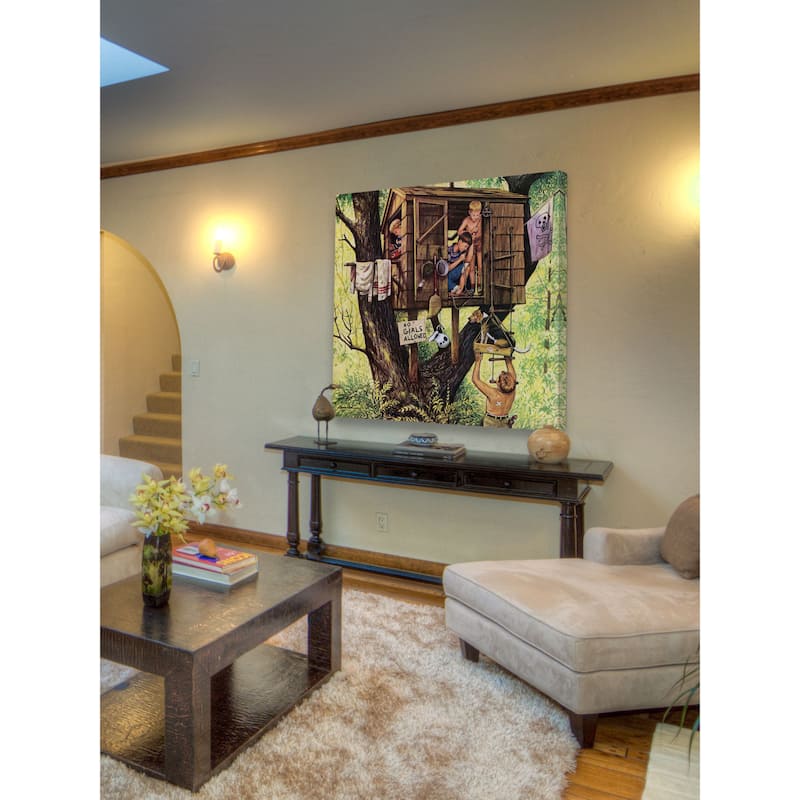 Marmont Hill - 'No Girls Allowed' by Stevan Dohanos Painting Print on Canvas - Multi-Color