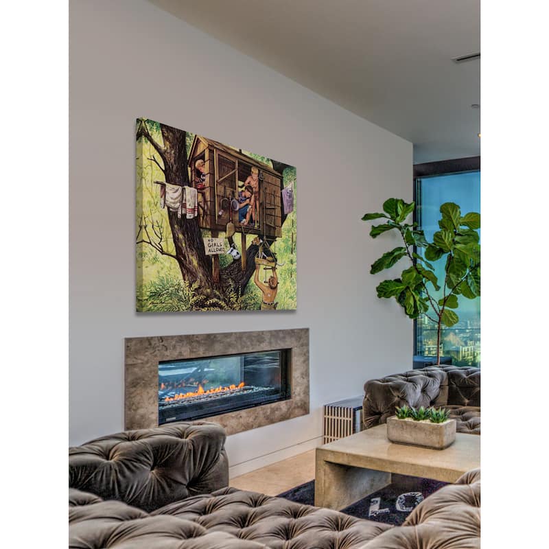 Marmont Hill - 'No Girls Allowed' by Stevan Dohanos Painting Print on Canvas - Multi-Color