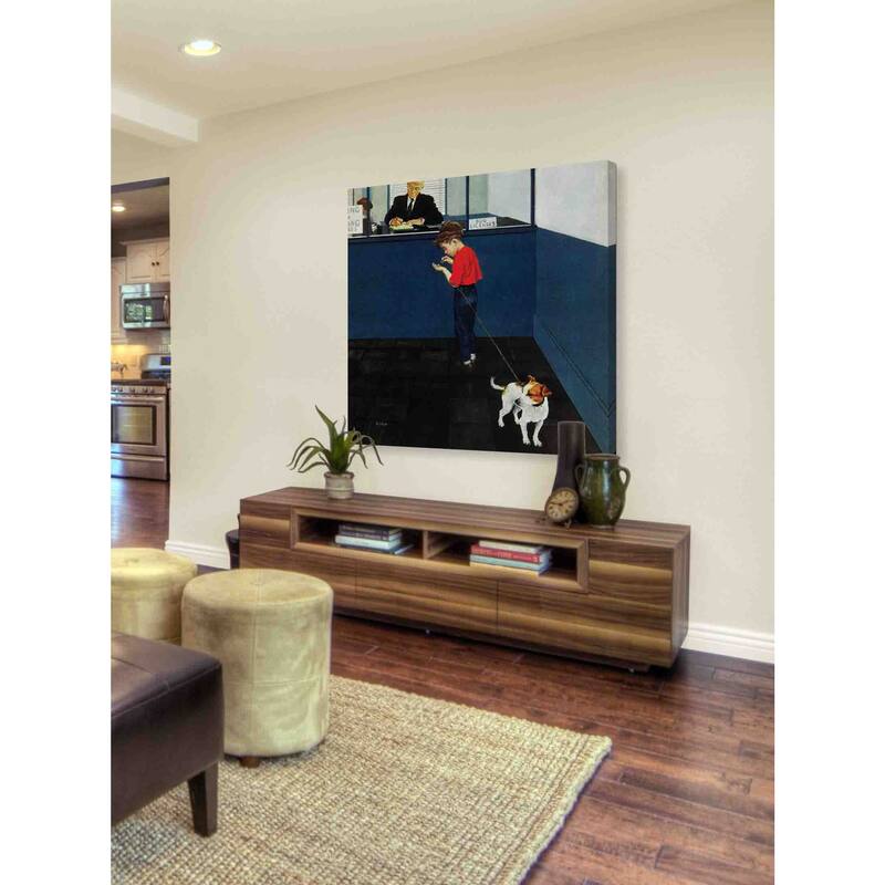 Marmont Hill - 'Dog License' by George Hughes Painting Print on Canvas