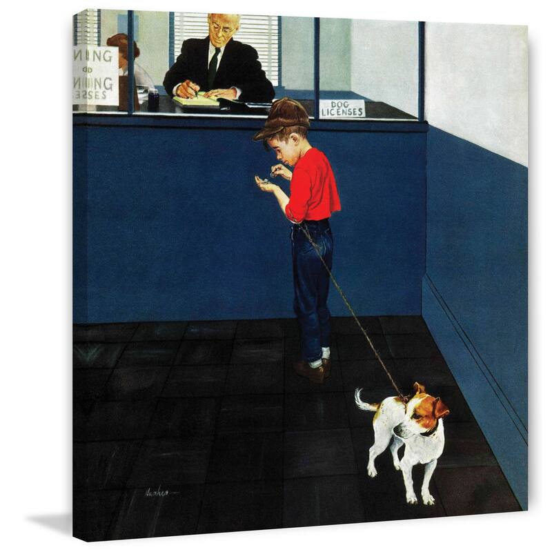 Marmont Hill - 'Dog License' by George Hughes Painting Print on Canvas