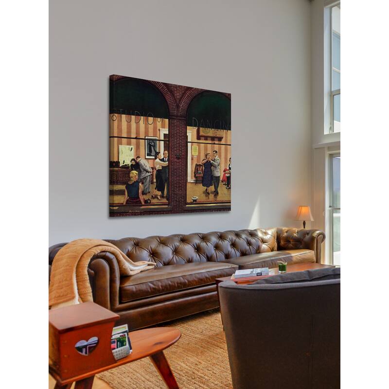 Marmont Hill - 'Dancing Class' by Stevan Dohanos Painting Print on Canvas - Multi-Color