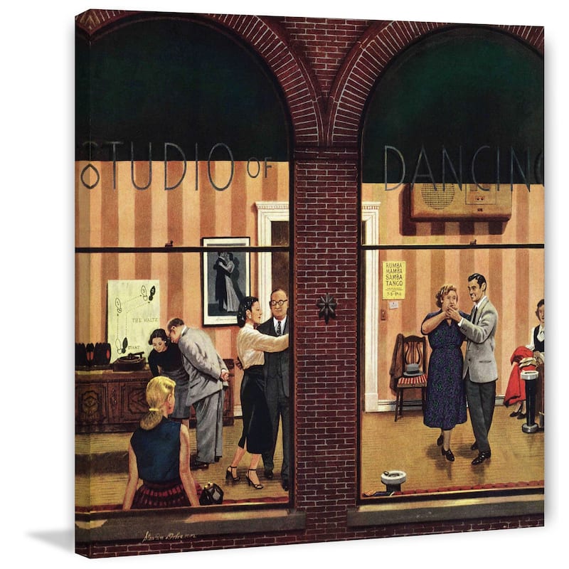 Marmont Hill - 'Dancing Class' by Stevan Dohanos Painting Print on Canvas - Multi-Color