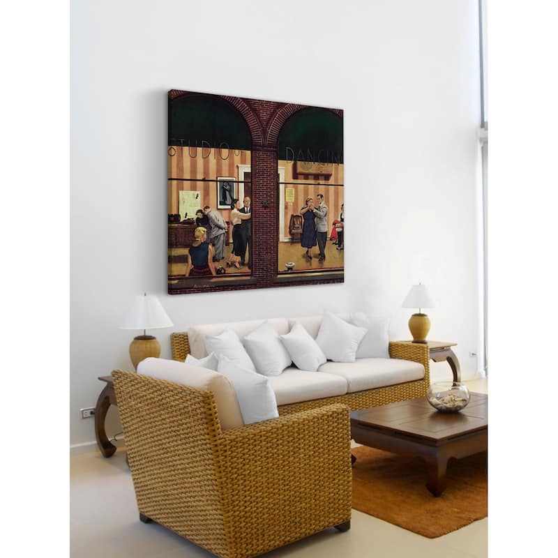 Marmont Hill - 'Dancing Class' by Stevan Dohanos Painting Print on Canvas - Multi-Color