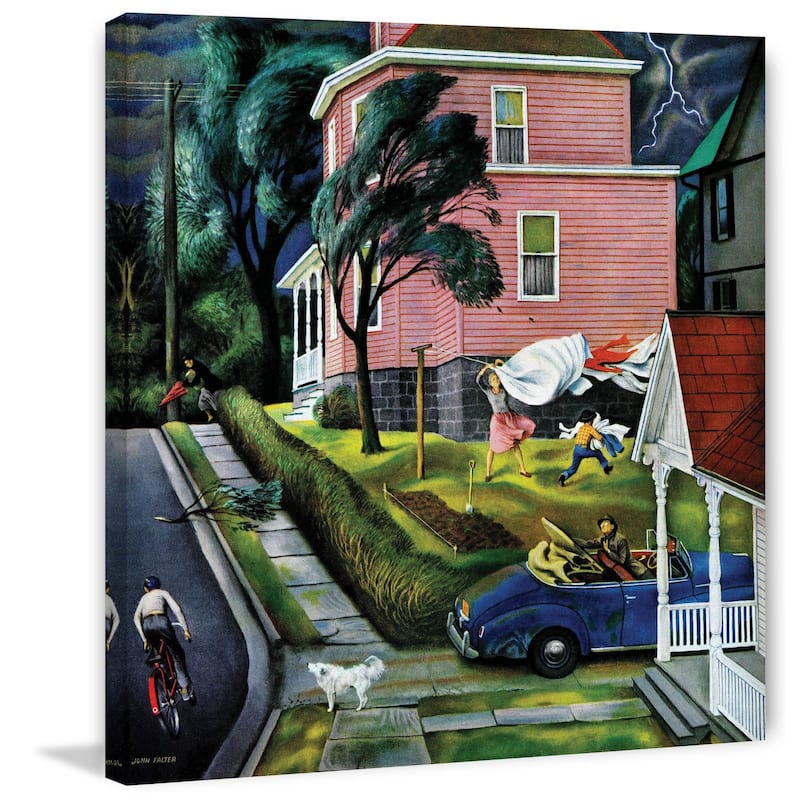 Marmont Hill - 'Spring Storm Blowing In' by John Falter Painting Print on Canvas