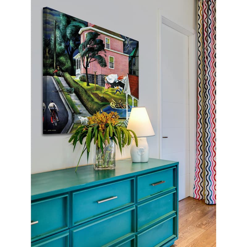 Marmont Hill - 'Spring Storm Blowing In' by John Falter Painting Print on Canvas