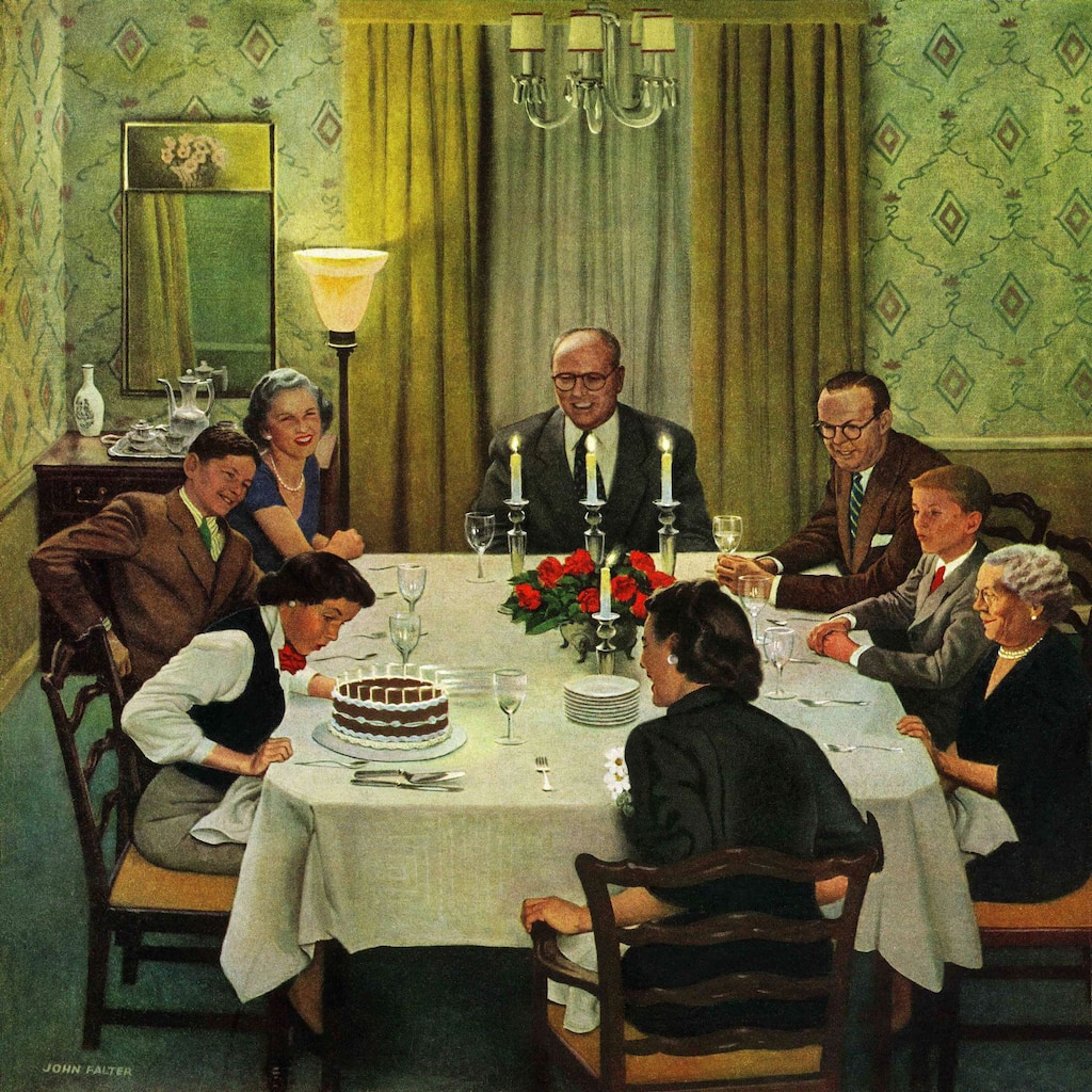 Marmont Hill - 'Family Birthday Party' by John Falter Painting Print on Canvas