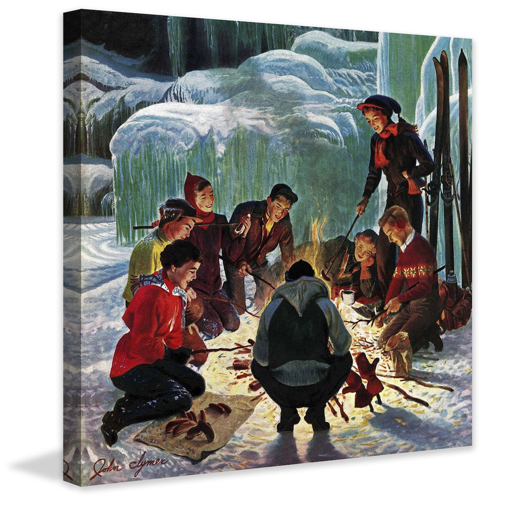 Marmont Hill - 'Apres Ski Bonfire' by John Clymer Painting Print on Canvas