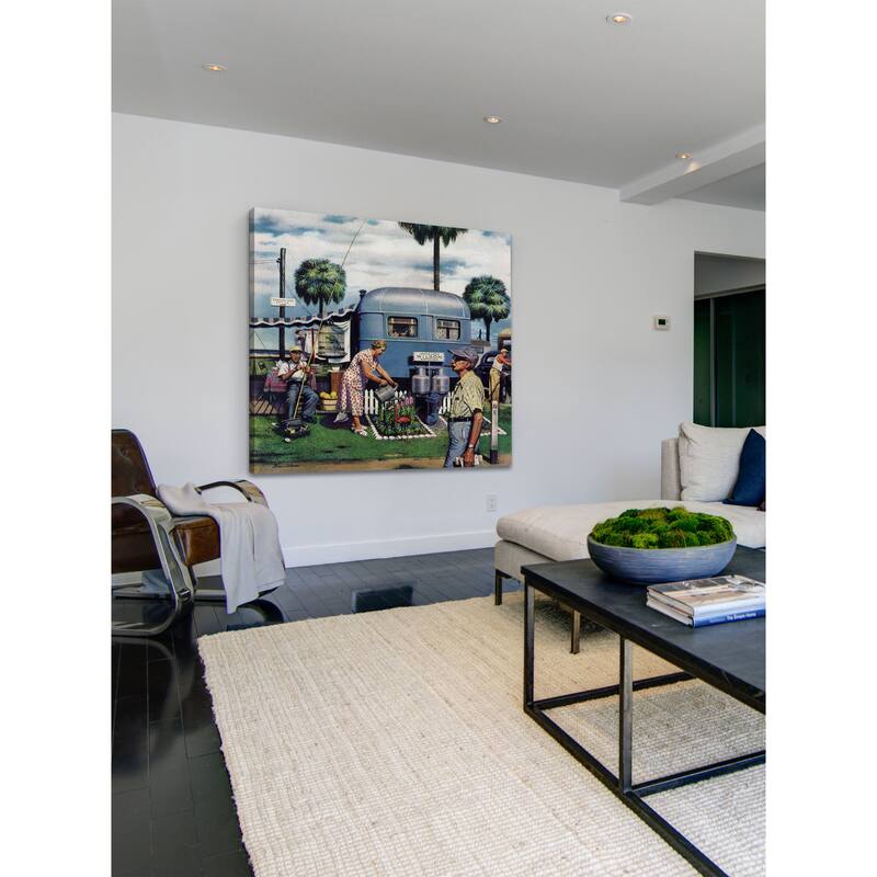 Marmont Hill - 'Trailer Park Garden' by Stevan Dohanos Painting Print on Canvas - Multi-Color