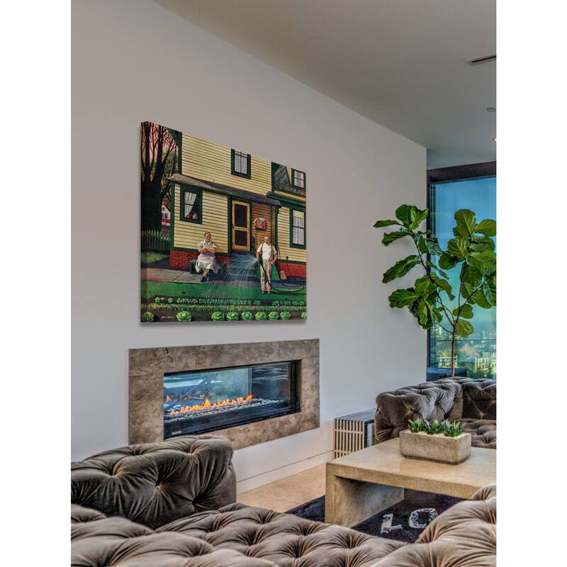 Marmont Hill - 'Tending the Garden' by Stevan Dohanos Painting Print on Canvas