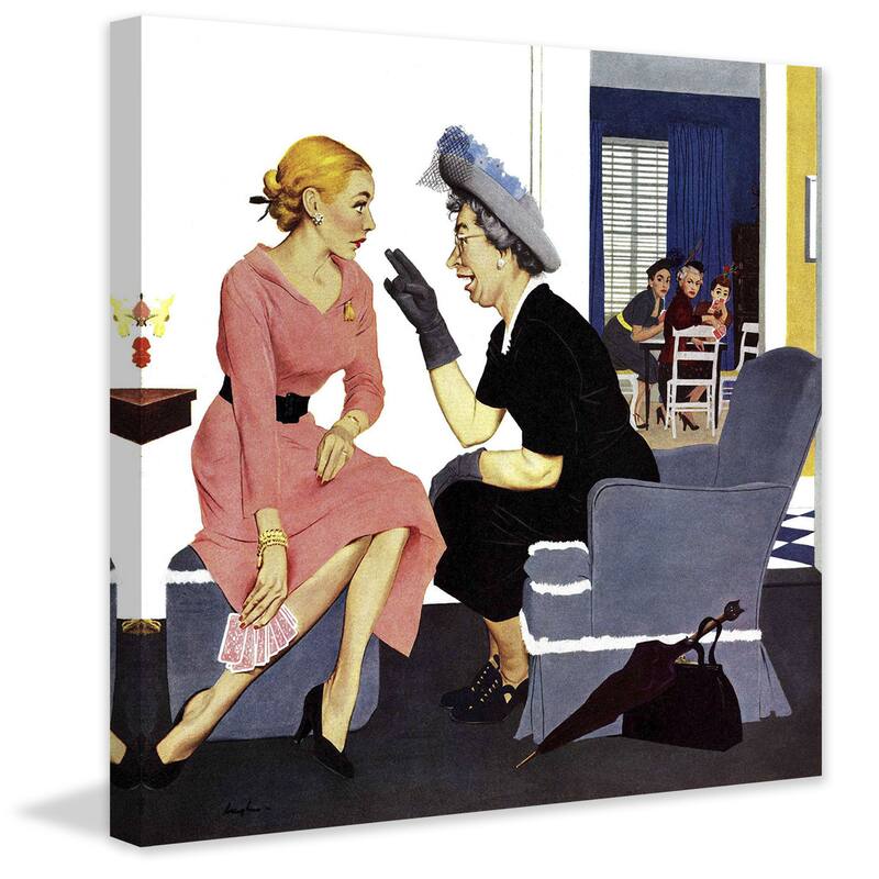 Marmont Hill - 'Gossiping Neighbor' by George Hughes Painting Print on Canvas - Multi-Color