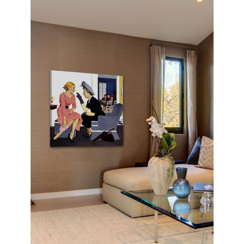 Marmont Hill - 'Gossiping Neighbor' by George Hughes Painting Print on Canvas - Multi-Color