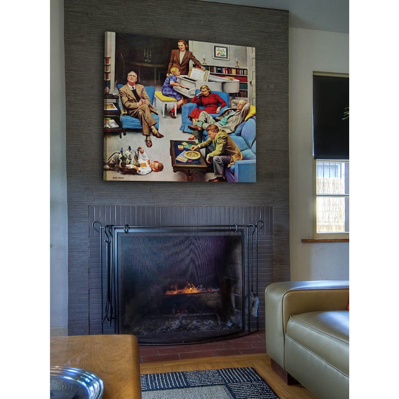 Marmont Hill - 'Home Recital' by John Falter Painting Print on Canvas - Multi-Color