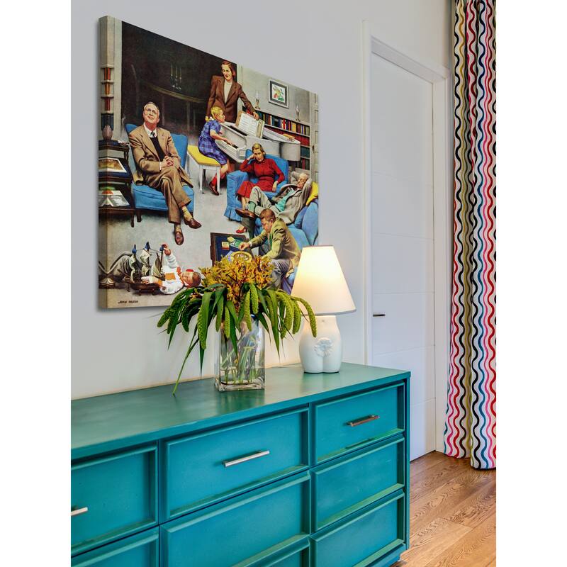 Marmont Hill - 'Home Recital' by John Falter Painting Print on Canvas - Multi-Color