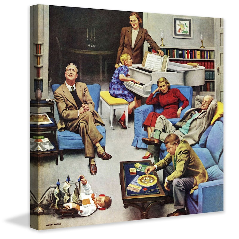 Marmont Hill - 'Home Recital' by John Falter Painting Print on Canvas - Multi-Color