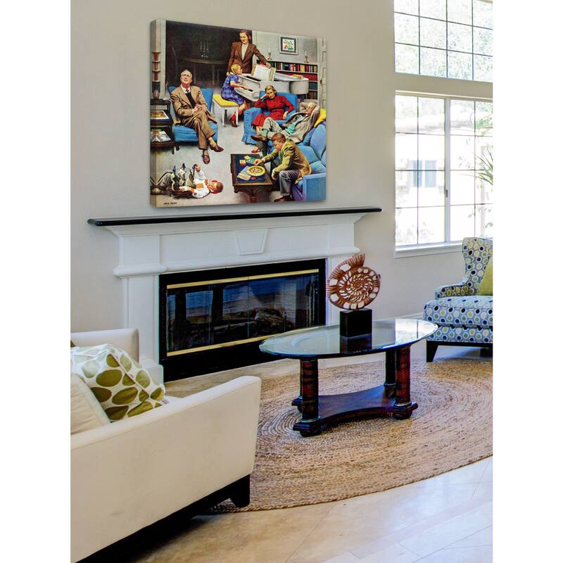 Marmont Hill - 'Home Recital' by John Falter Painting Print on Canvas - Multi-Color