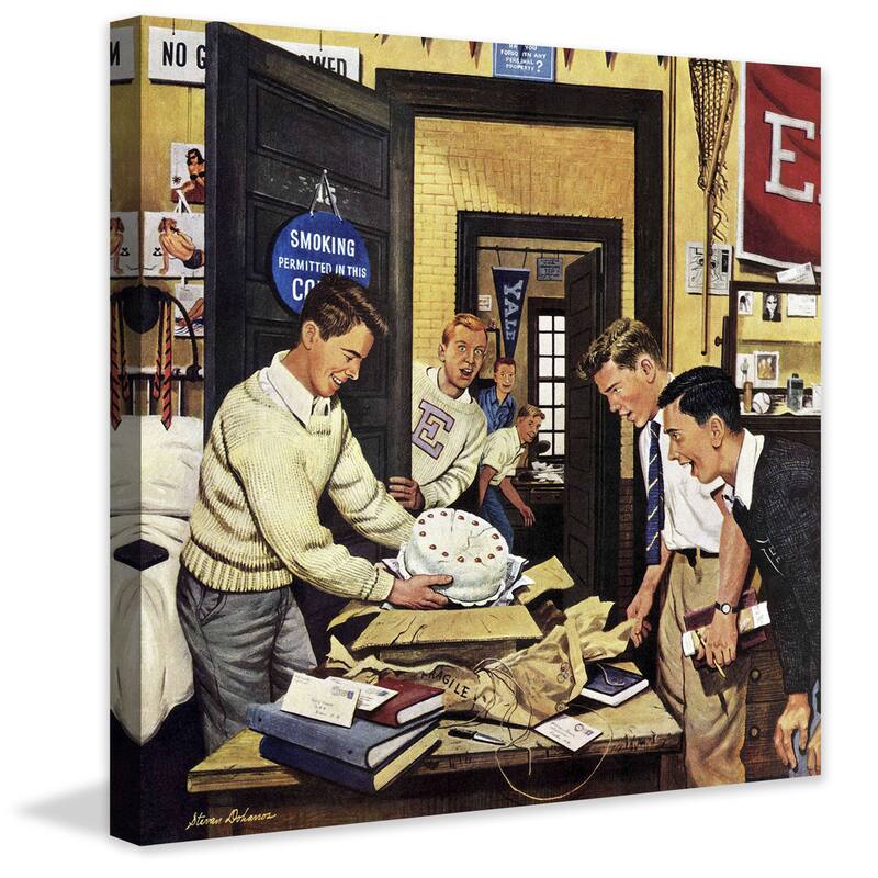 Marmont Hill - 'Package from Home' by Stevan Dohanos Painting Print on Canvas - Multi-Color