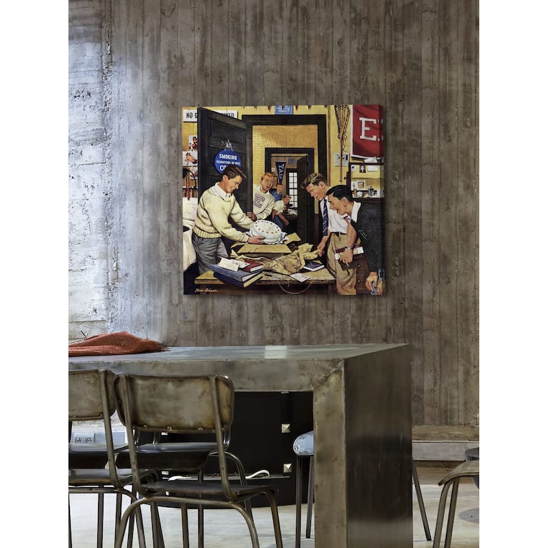 Marmont Hill - 'Package from Home' by Stevan Dohanos Painting Print on Canvas - Multi-Color