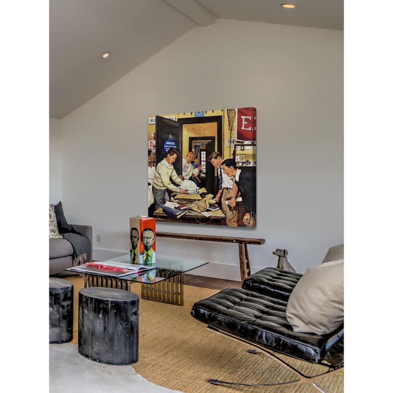 Marmont Hill - 'Package from Home' by Stevan Dohanos Painting Print on Canvas - Multi-Color