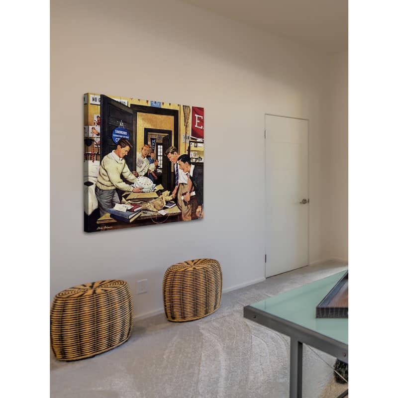 Marmont Hill - 'Package from Home' by Stevan Dohanos Painting Print on Canvas - Multi-Color