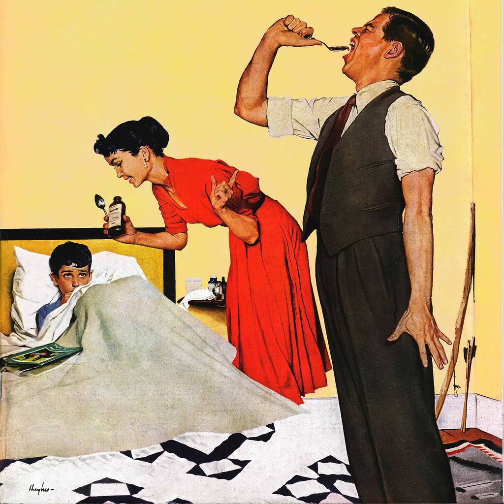 Marmont Hill - 'Take Your Medicine' by George Hughes Painting Print on Canvas - Multi-Color