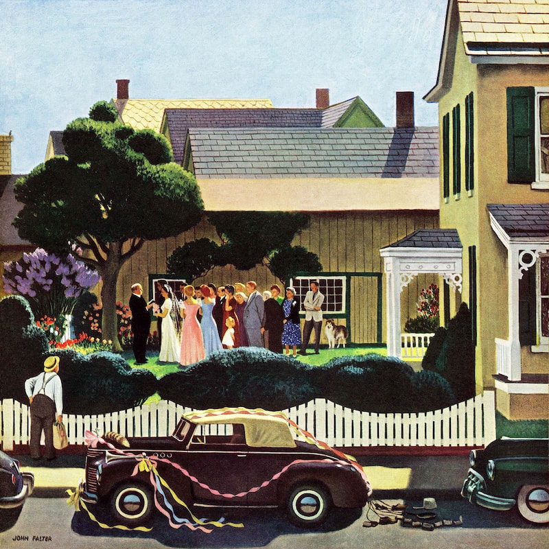 Marmont Hill - 'Backyard Wedding' by John Falter Painting Print on Canvas