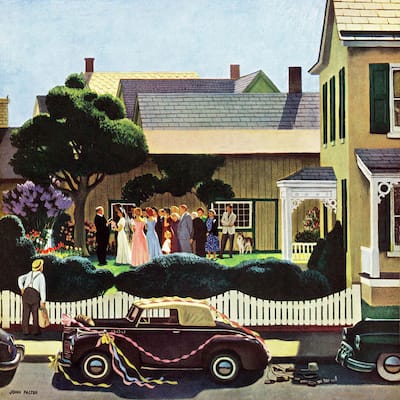 Marmont Hill - 'Backyard Wedding' by John Falter Painting Print on Canvas