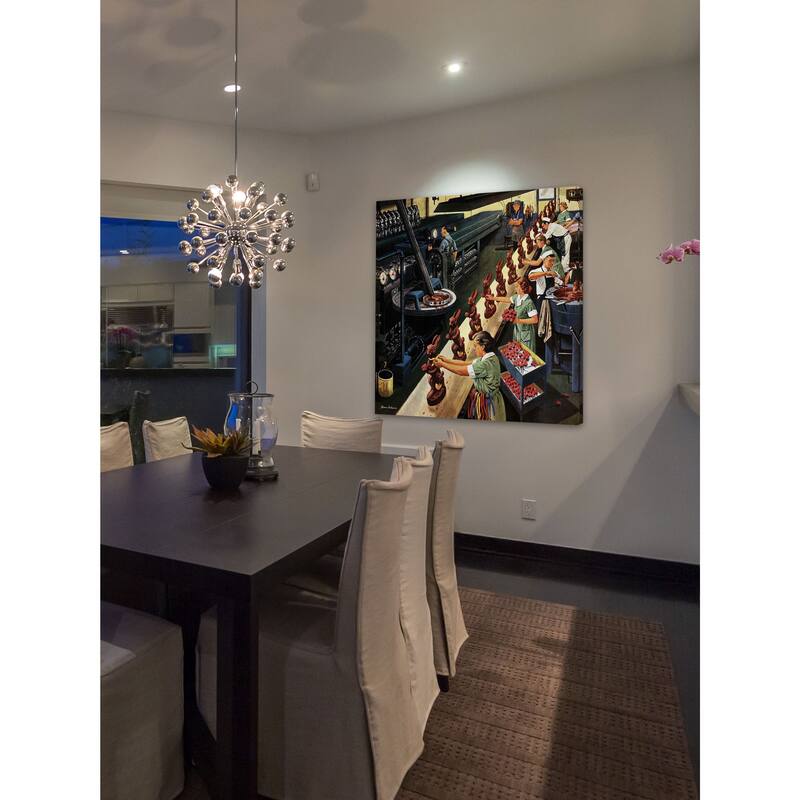 Marmont Hill - 'Chocolate Easter Bunnies' by Stevan Dohanos Painting Print on Canvas - Multi-Color