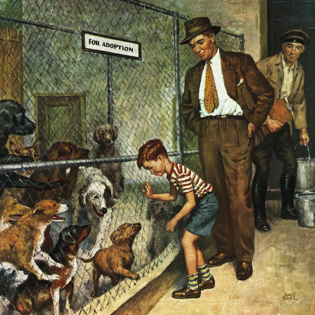 Marmont Hill - 'Dog Pound' by Amos Sewell Painting Print on Canvas - Multi-Color
