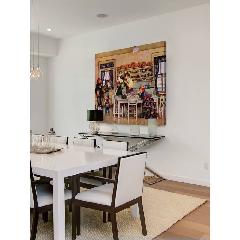Marmont Hill - 'Getting Ready for School' by John Falter Painting Print on Canvas - Multi-Color