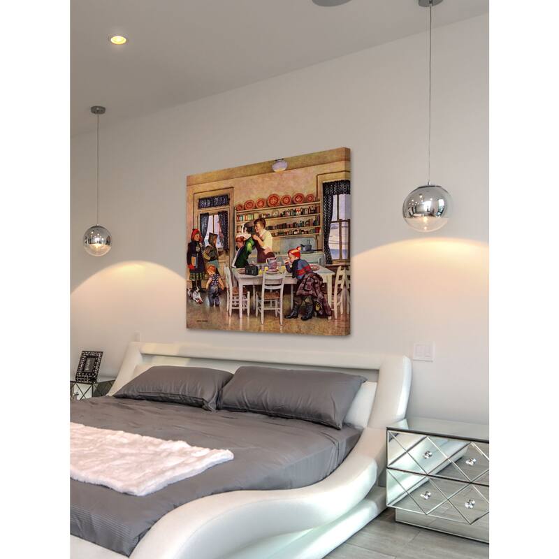 Marmont Hill - 'Getting Ready for School' by John Falter Painting Print on Canvas - Multi-Color