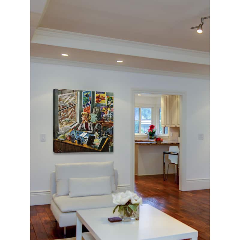 Marmont Hill - 'Travel Agent at Desk' by Constantin Alajalov Painting Print on Canvas