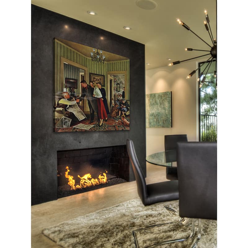 Marmont Hill - 'Meeting the Date' by John Falter Painting Print on Canvas - Multi-Color