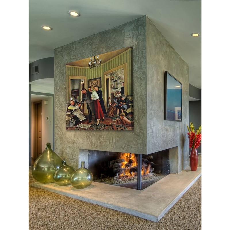 Marmont Hill - 'Meeting the Date' by John Falter Painting Print on Canvas - Multi-Color