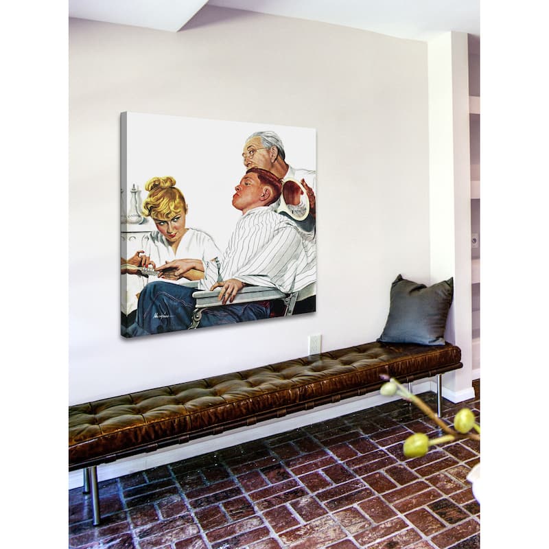 Marmont Hill - 'Haircut and Manicure' by George Hughes Painting Print on Canvas - Multi-Color