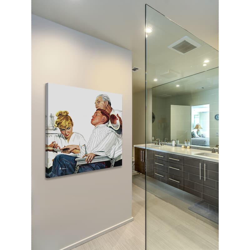 Marmont Hill - 'Haircut and Manicure' by George Hughes Painting Print on Canvas - Multi-Color