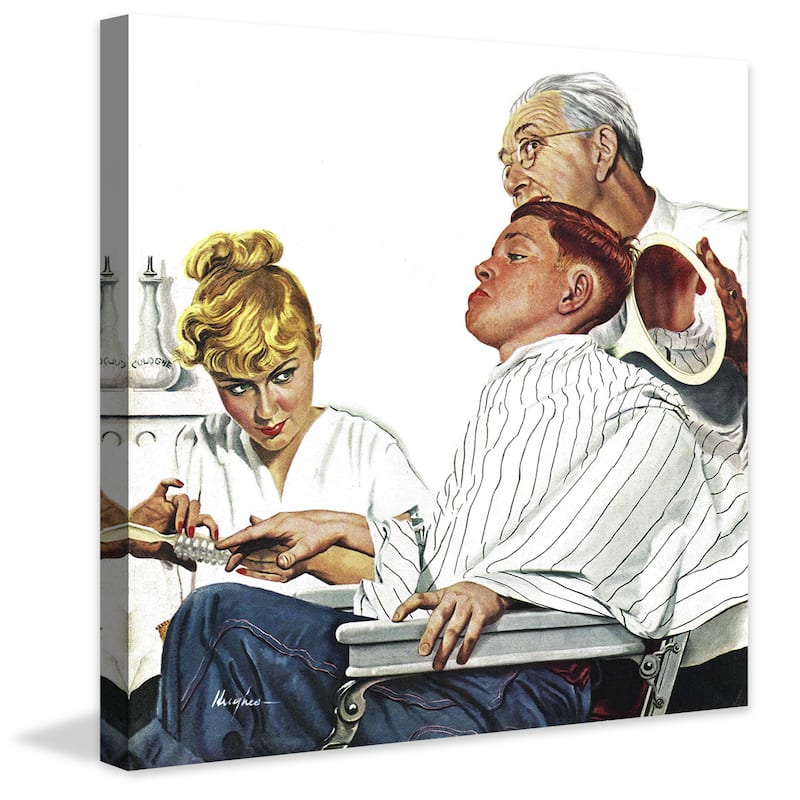 Marmont Hill - 'Haircut and Manicure' by George Hughes Painting Print on Canvas - Multi-Color