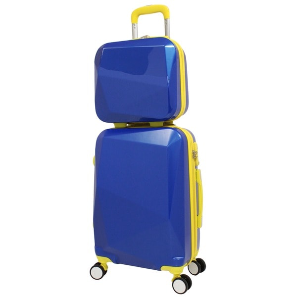 Shop World Traveler Diamond BlueYellow 2piece Carryon Hardside