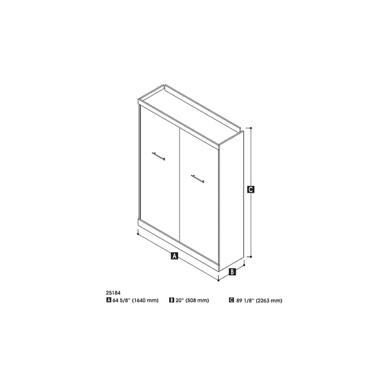 Nebula 65W Queen Murphy Bed, Space-Saving Wall Bed by Bestar