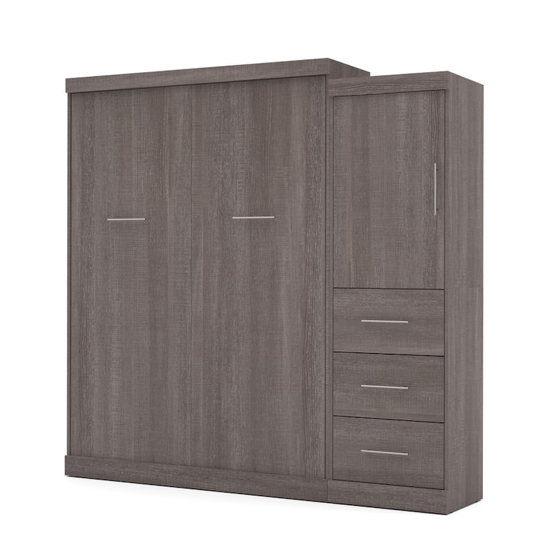 Nebula Queen Murphy Bed with Wardrobe (90W) by Bestar
