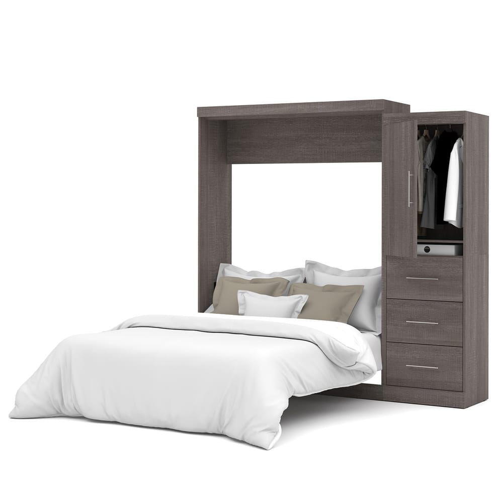 Nebula Queen Murphy Bed with Wardrobe (90W) by Bestar
