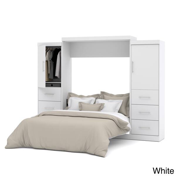 Shop Nebula By Bestar Queen Wall Bed With Two 25 Storage Units