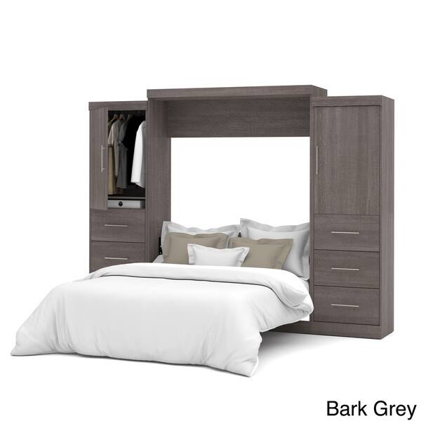 Shop Nebula By Bestar Queen Wall Bed With Two 25 Storage Units