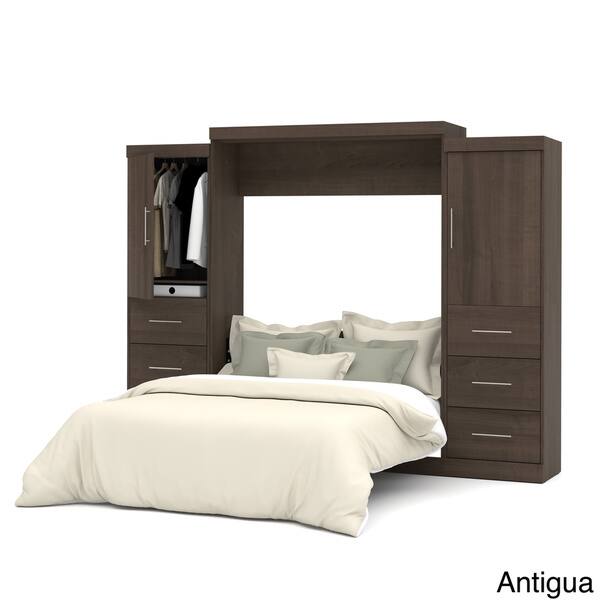 Shop Nebula By Bestar Queen Wall Bed With Two 25 Storage Units