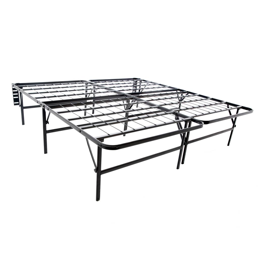 Brookside Full XL-size Platform Bed Frame and Box Spring in One Foldable Bed Base