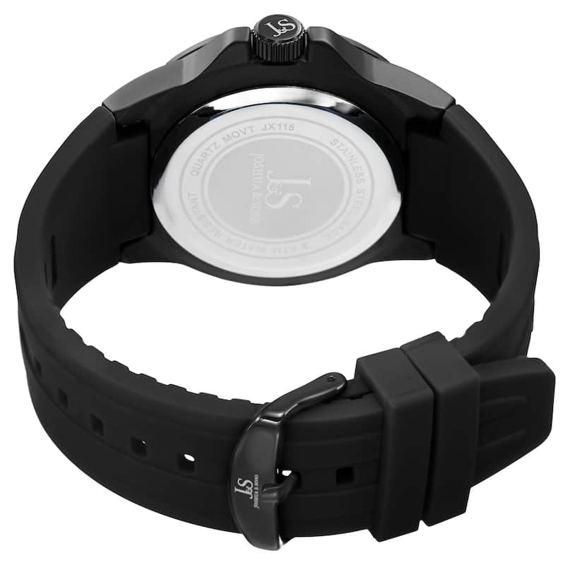 Joshua & Sons Men's Quartz Date Display Black Strap Watch